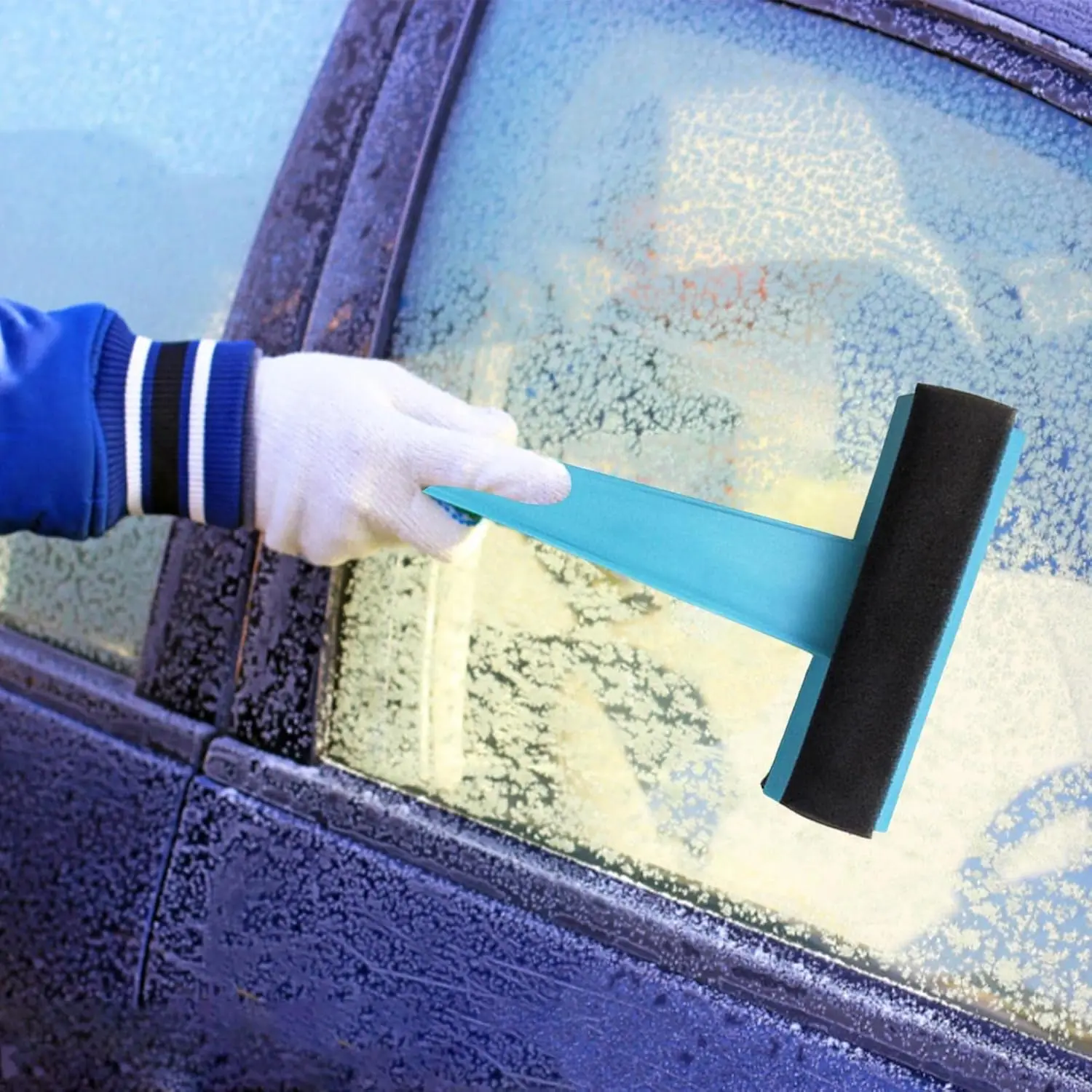 Three-In-One Winter Snow Shovel For Motor Vehicles Silicone Car Snow Scraper Glass Snow Scraper Multi-Purpose De-Icing Shovel
