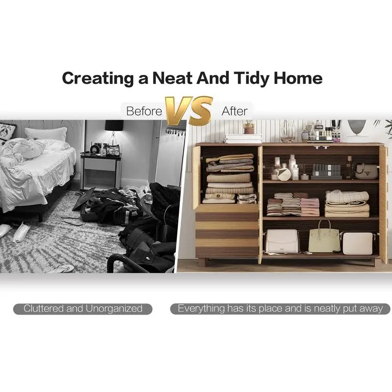 خزانة جانبية للبوفيه مقاس 55 بوصة - مساحة تخزين مطبخ متعددة الاستخدامات مع حرفية منحوتة يدويًا، تتميز بدرجين و3 أبواب، #4