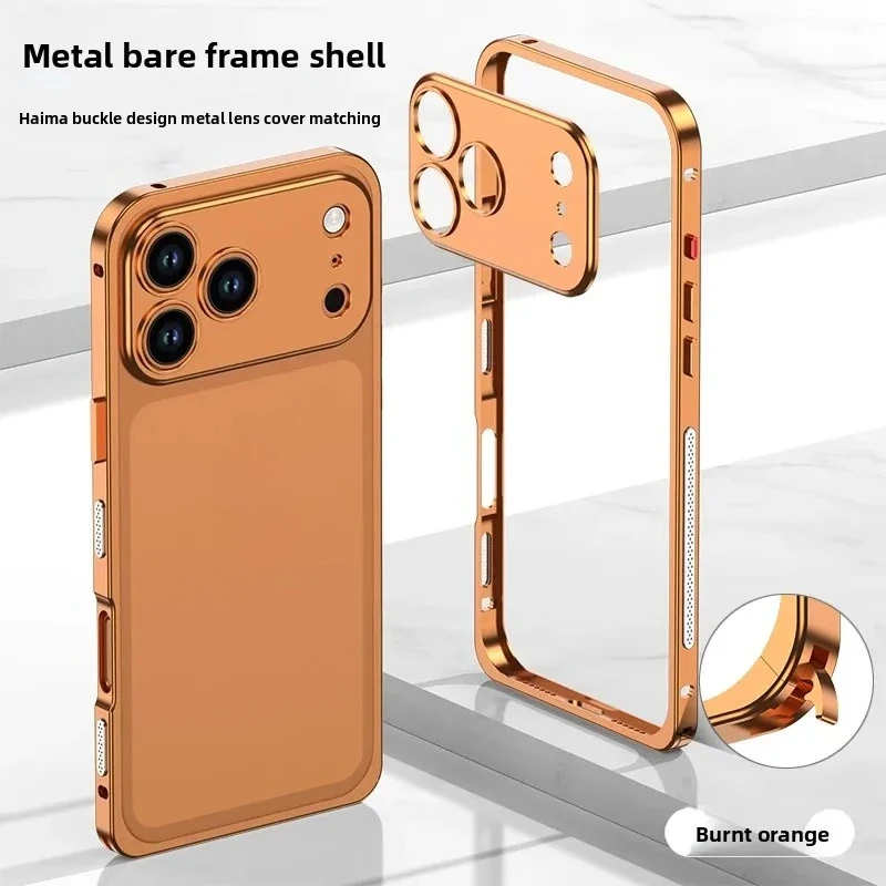 Luxuriöses Original-Farbiges Aluminiumlegierungs-Slim-Frame-Gehäuse für iPhone 17 Pro Max 16 15 14 13 12 Pro Metall-Objektivschutz Kaltgeschnittene Abdeckung