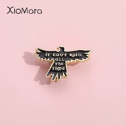 It Can'T Rain All The Time Enamel Pins Custom Black Eagle Crow Brooches Lapel Badges Punk Jewelry Gift For Kids Friends