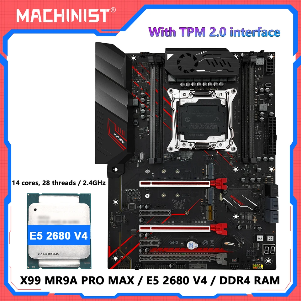 MACHINIST X99 Motherboard Xeon E5 2680 V4 LGA 2011-3 CPU Combo