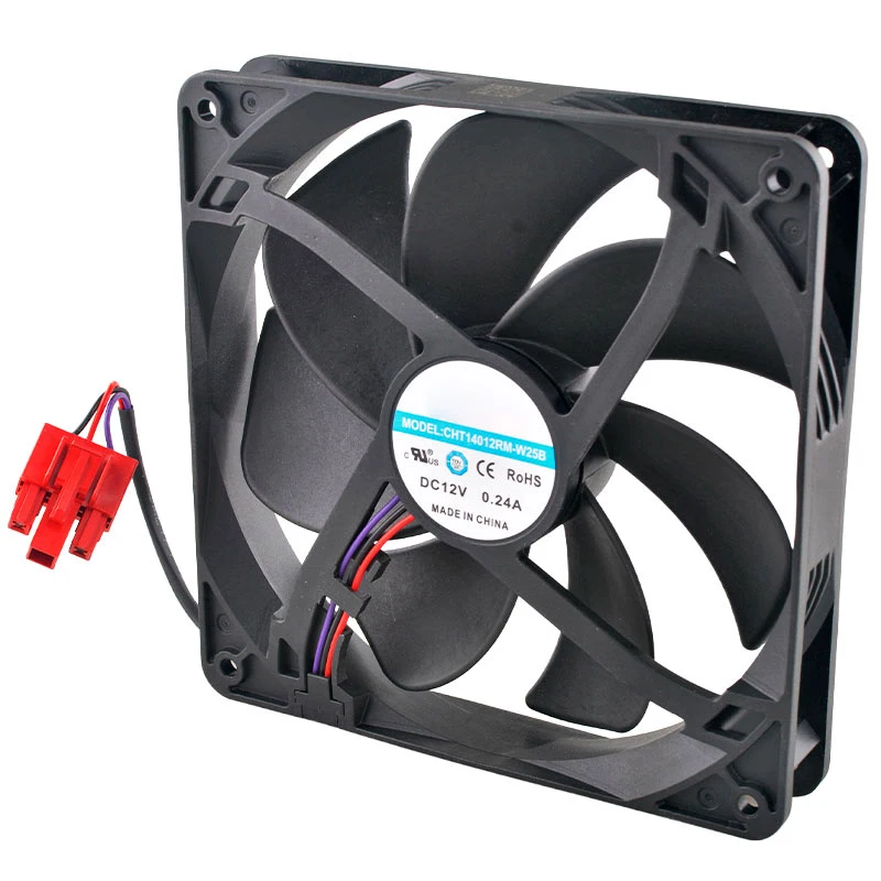 

Вентилятор осевой CHT14012RM-W25B 140 мм (140x140x25 мм) DC12V 0.24A для охлаждения и отвода тепла