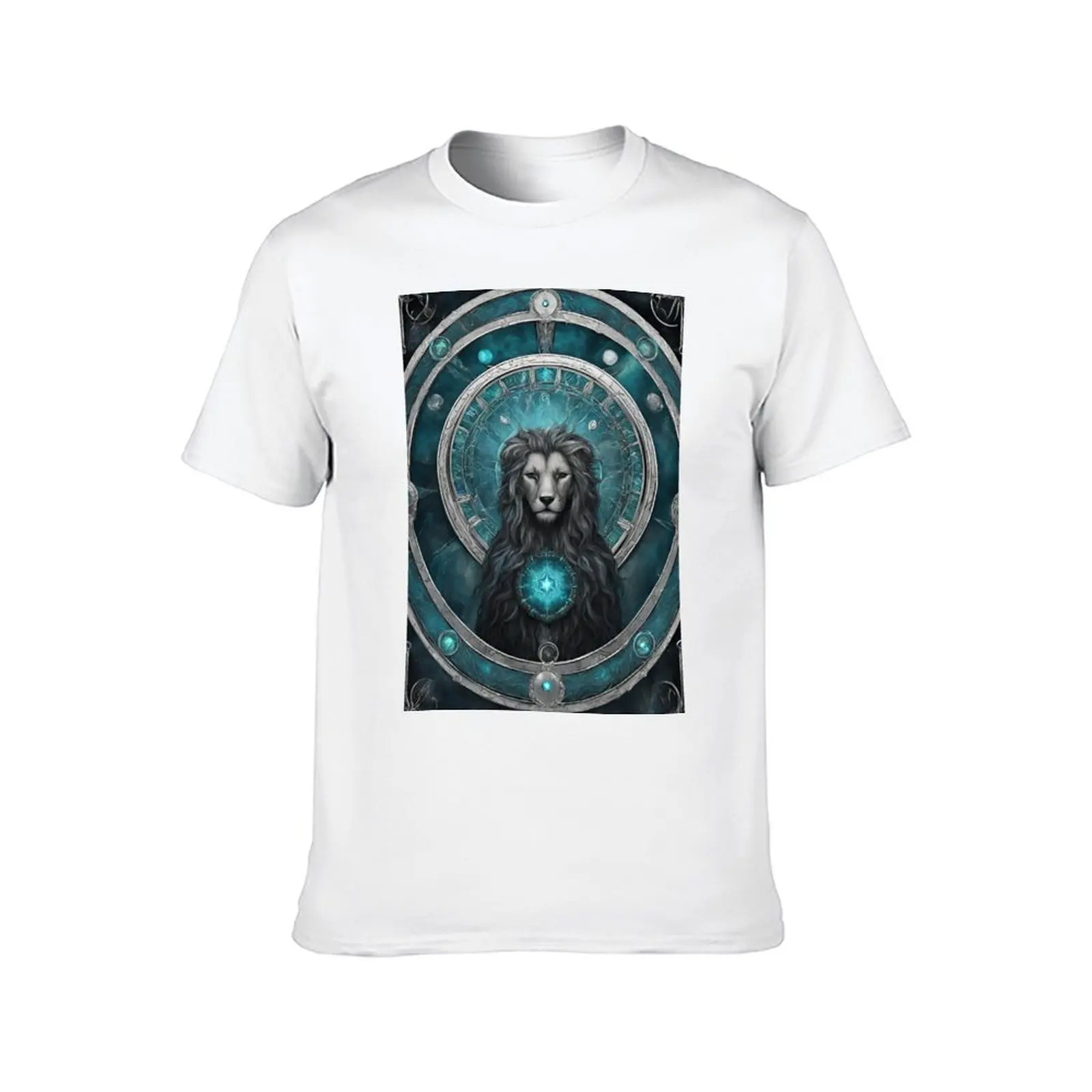 تي شيرت Leo تي شيرت علامة القمصان القطنية الزرقاء جودة عالية تي شيرت أساسي