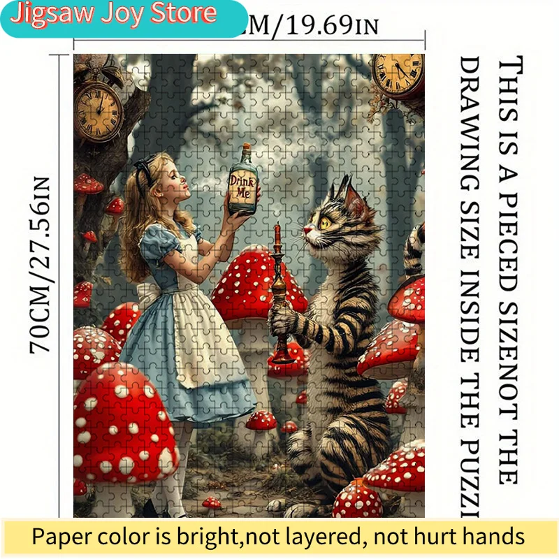 1000-delige kleurrijke Wonderland Alice puzzel |   Levendig abstract ontwerp, Alice in Wonderland-patroon, uitdagend en vermakelijk