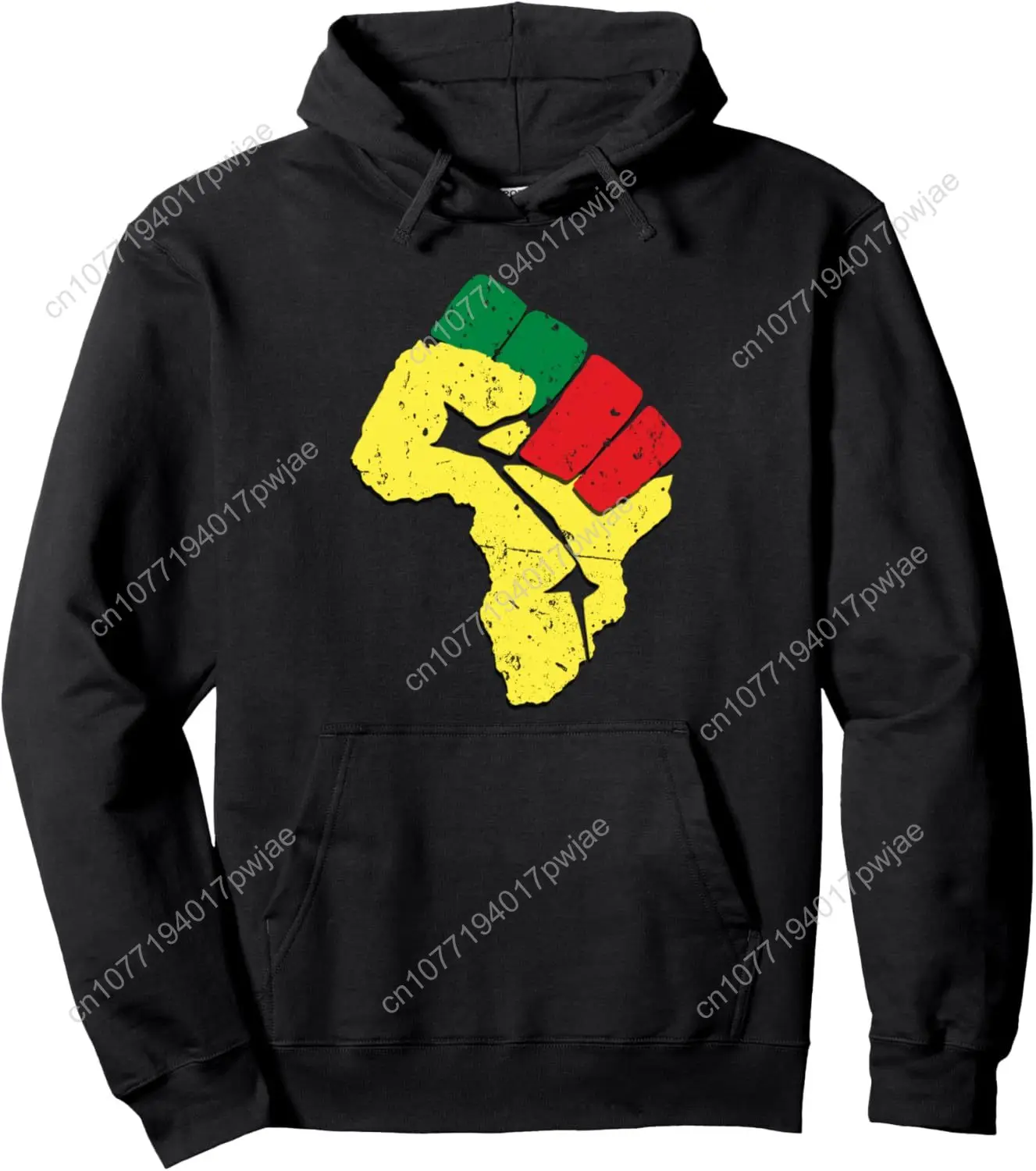 

Black History Hoodie Pan African Flag Colors Resist Fist Pullover Hoodie