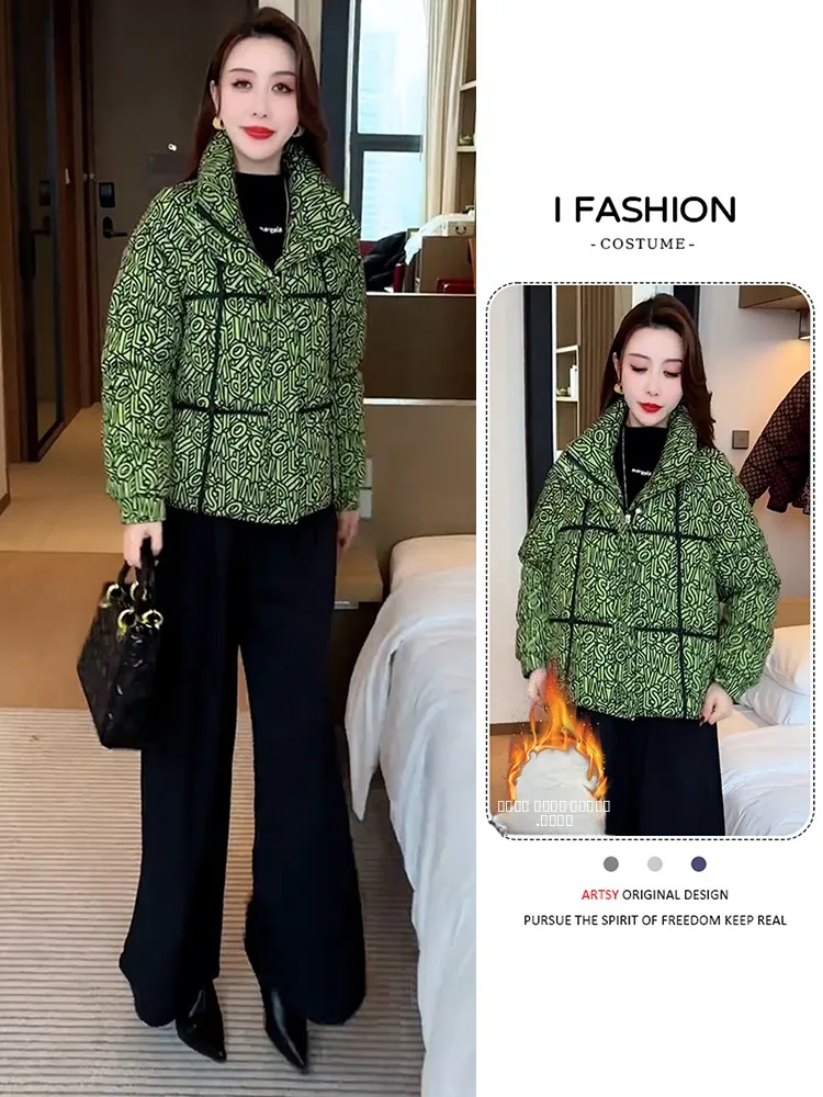 

Slimming Faionable Thiened Cotton down Jaet Women's Sli Winter New Arrival Versatile High Quali Padded Coat