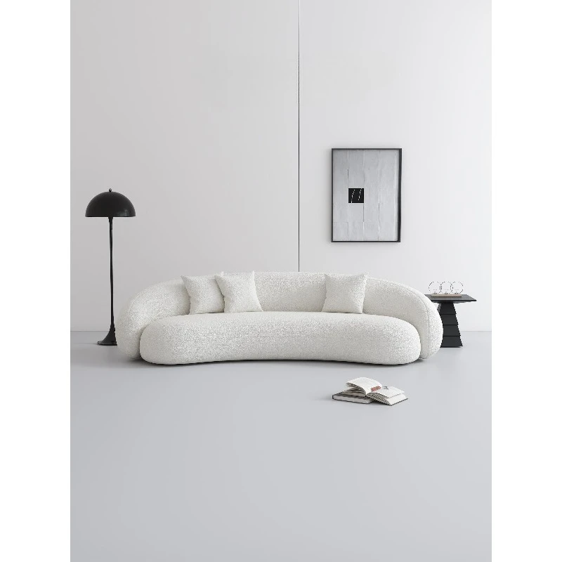 Minimalist curved sofa, small apartment, living room, creative leisure hotel, clothing store