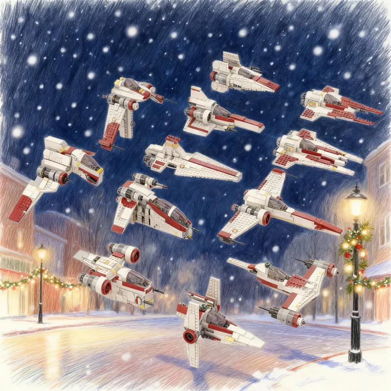 

Набор для сборки MOC Star Battle 1 (410 деталей), альтернативные варианты конфигураций, модель ARC, конструктор, игрушка, идея для креативных рождественских подарков