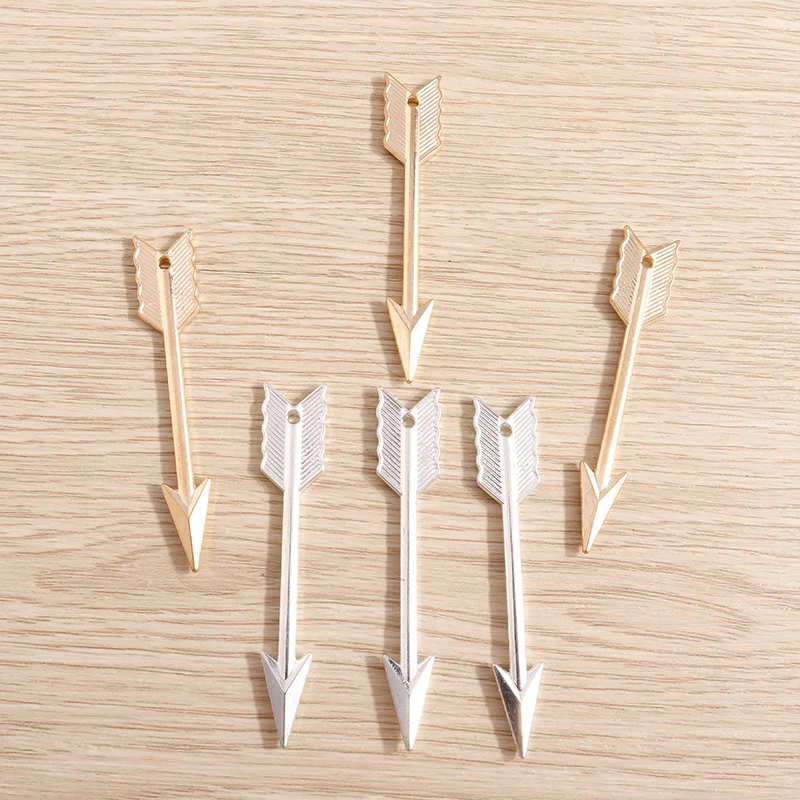 Tusember 8 قطعة سبائك 11*62 مللي متر المعلقات الذهب الفضة اللون السهم Charms DIY بها بنفسك صنع المجوهرات سوار يدوي الصنع قلادة الحرفية