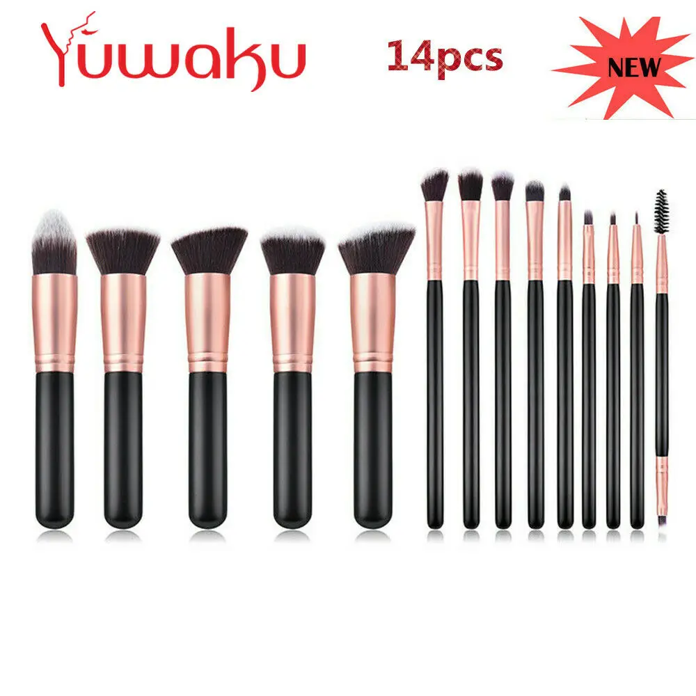 Pro Makeup Brush Set, Pó, Fundação, Sobrancelhas, Rosto, Lábio, Brushes Tool, Novo, 14pcs