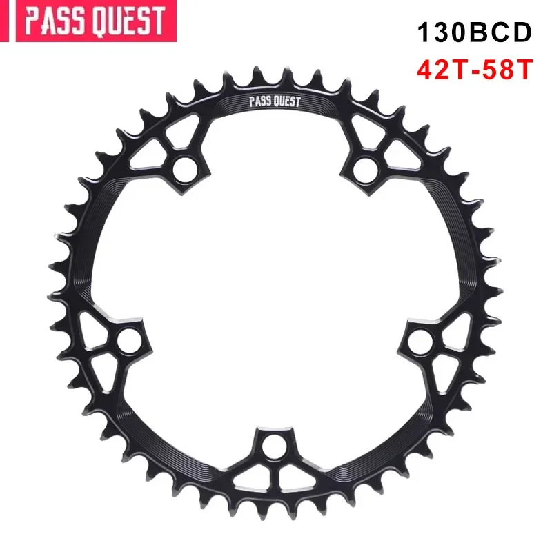 

PASS QUEST130BCD -Hollow Chainring for Road Bike Narrow Wide Black 42-58T Support 10/11/12 ordinary chains Bicycle Accessories