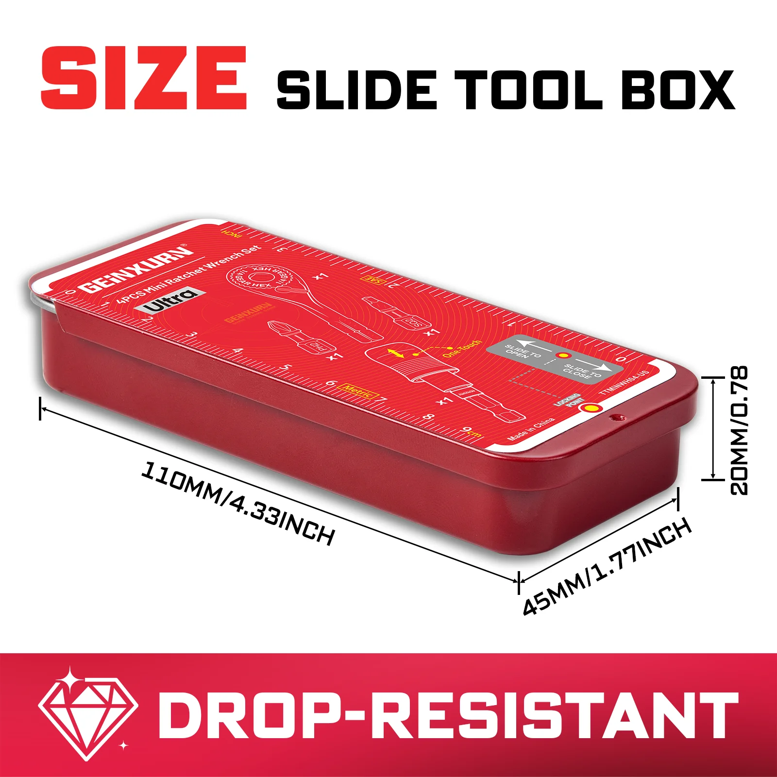 Geinxurn Mini Ratchet Screwdriver Set, S2 Screwdriver, Impact