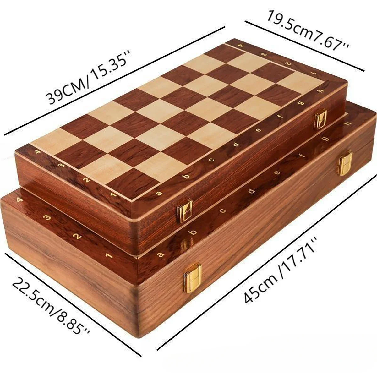 Folding Solid Wood Chess Set Board Game Top Grade Wooden Classic Handwork Solid Wood Pieces Walnut Chessboard Ornaments Gift