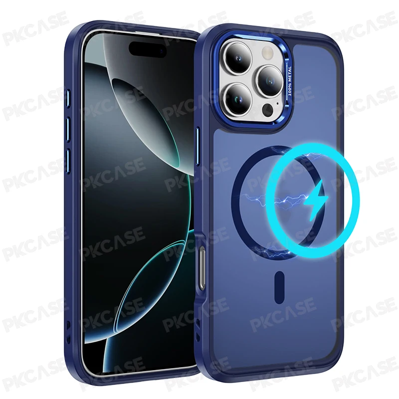 PKCASE Hautfreundliche Magnetring-Linsenschutz-Handyhülle für iPhone 17 16 15 14 Plus 13 Pro Max 17e 16e Anti-Fingerabdruck-Cover