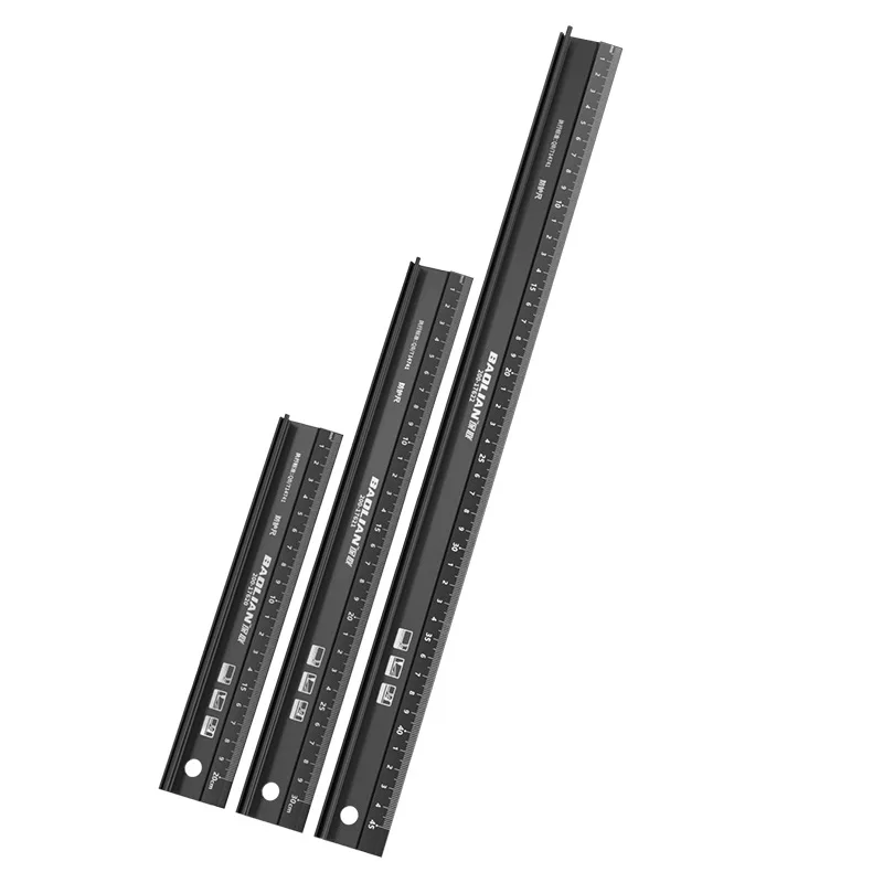 20/30/45cm Multifunctional High Precision Aluminum Alloy Protective Ruler Multi-use Woodworking Cutting Non-slip Straightedge