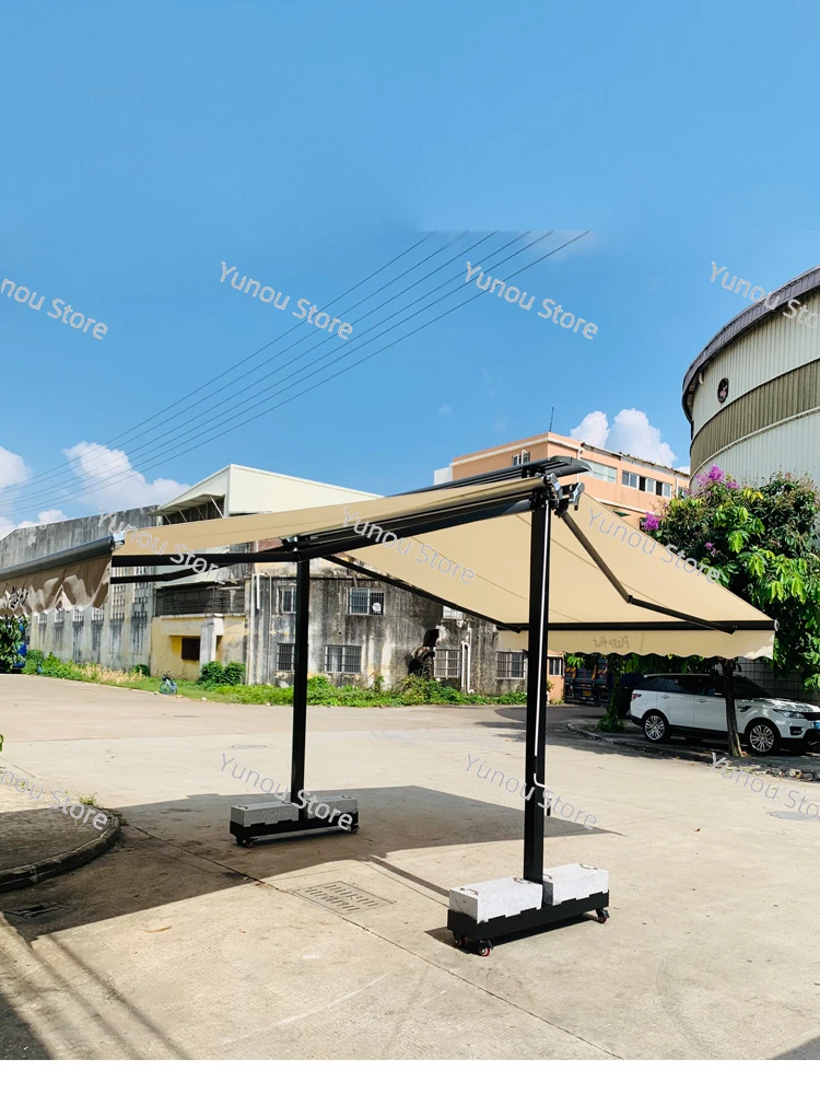 Double Opening Car Rain Canopy, Butterfly Double Opening Telescopic Canopy, Courtyard Balcony Sunshade, Two Curved Arm