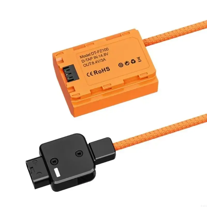 ABQU DT-FZ100 D-Tap to NP-FZ100 Dummy Battery Cable Wire DC Coupler Accessory for Sony A7R V/A7 IV/A7S III/A7R IV