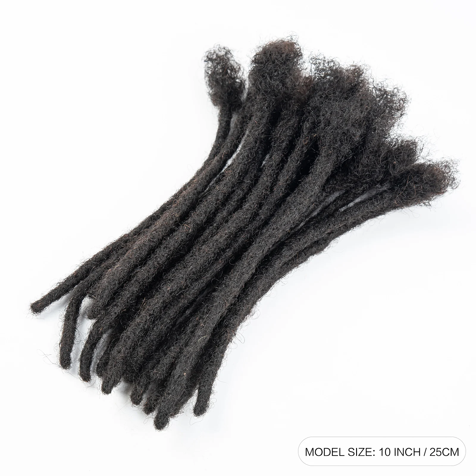 8 Inch 0.6cm Thickness Dreadlock Extensions Human Hair Regular Locs Extensions for Women Men Kids Full Handmade Permanent Locs