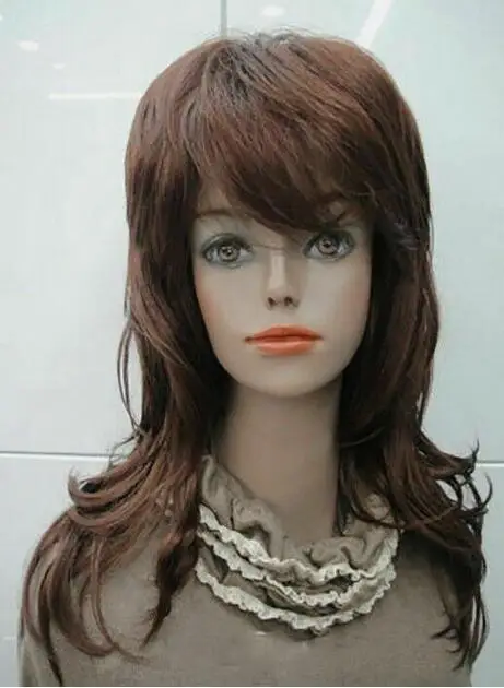 Women Wig Ladies Natural Short Wine Red Mix Full Wigs Hair Cosplay Wig 9 Colors