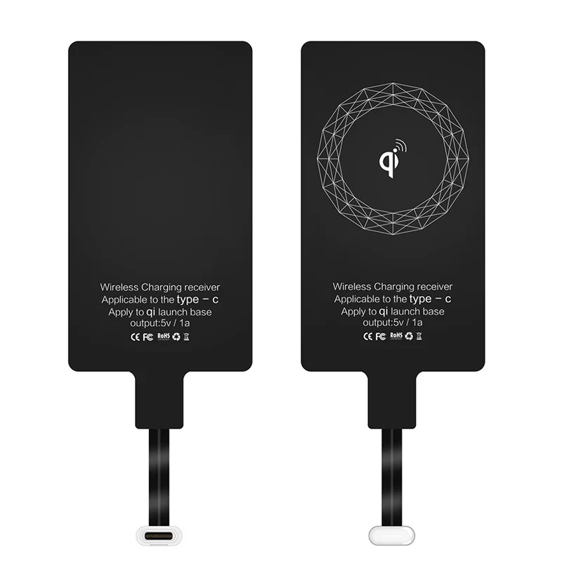 Receptor de Carregamento Sem Fio Rápido, Adaptador Universal Micro USB Tipo C Carregador, Samsung, Huawei, Xiaomi, iPhone 5, 6, 7, 8 Pin