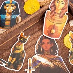 JIANWU Meet Ancient Egypt Series Vintage Character Cats Landscaping Material Collage Sticker Creative DIY  Journal Stationery