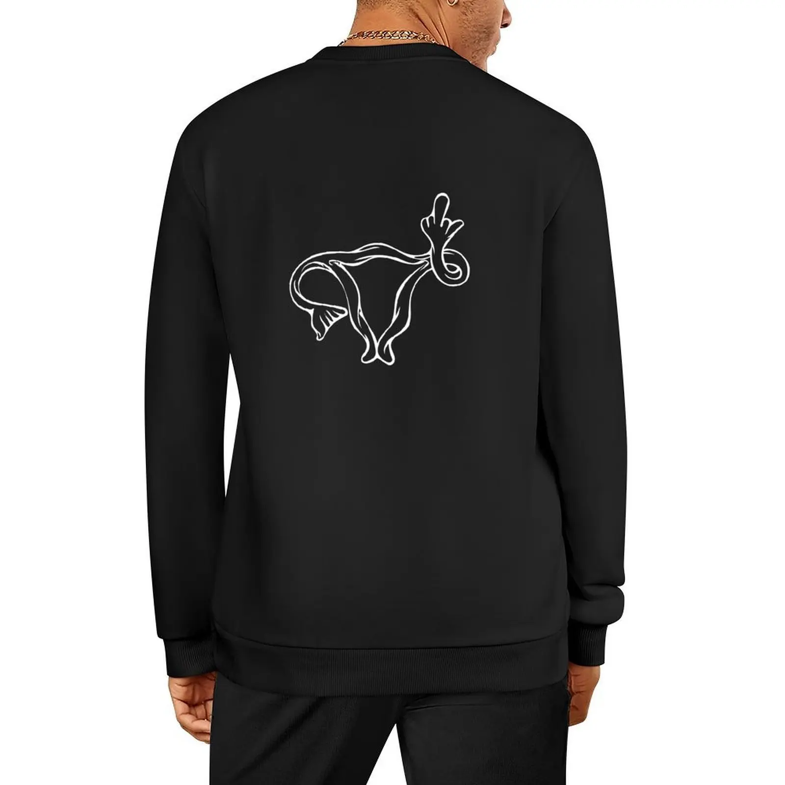 Middle finger uterus Pullover men clothing men's clothing mens designer clothes fashion men men sweatshirt