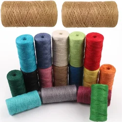 100M/Roll Colorful Jute Twine 2mm 3 Strands Natural Jute String Cords Burlap Ropes For DIY Crafts Gift Wrapping Picture Display