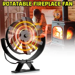 6 Blades Stove Fan Heat Powered Fireplace Fan Log Wood Burner 360° Rotating Eco-Fan Quiet Home Warm Efficient Heat Distribution