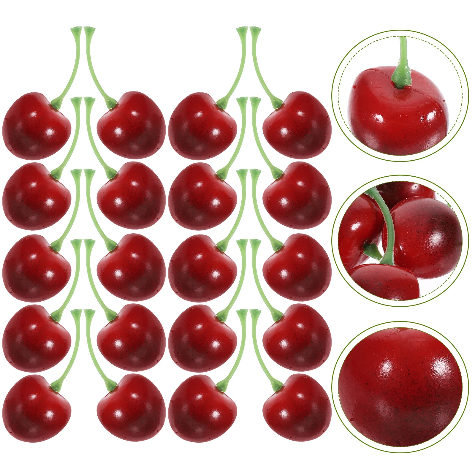 20 Pcs Simulated Small Fruit Model Set Photo Prop Cherry Display Models Simulation Artificial Plastic Decor Child Decorative