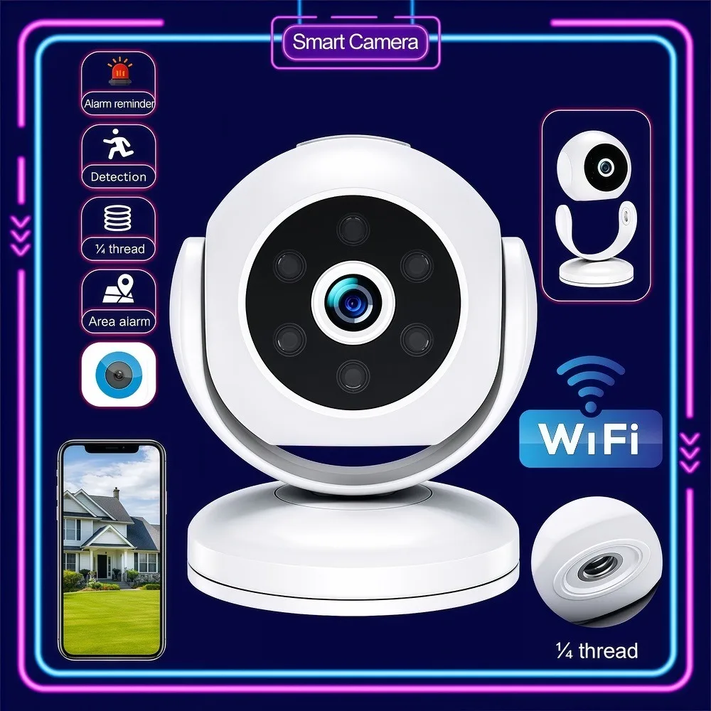 1080P Smart WiFi Camera Mini Wireless Security Camera Indoor Outdoor Wireless Camera 170° Wide Angle Lens Built-in Battery Night