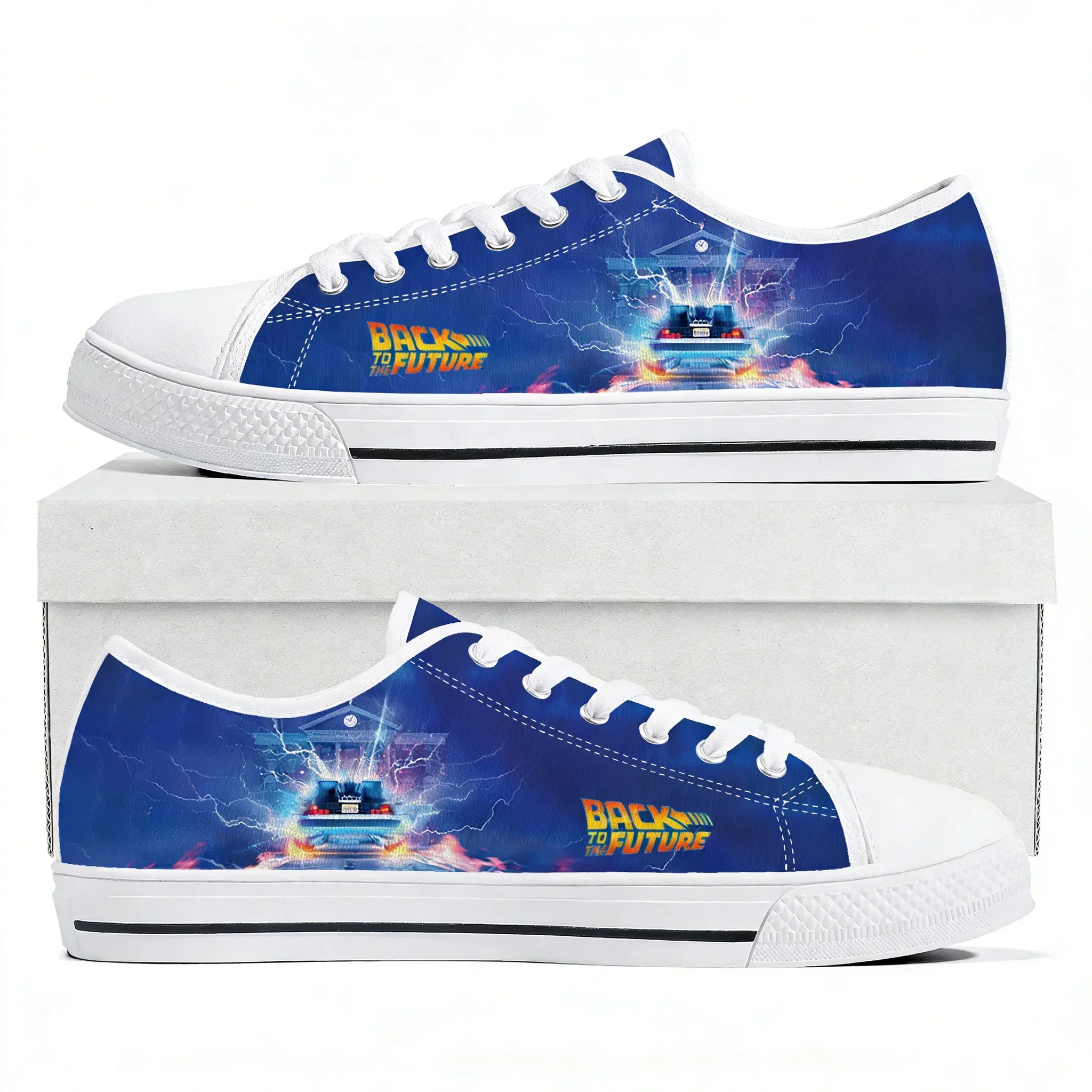 Back to the Future Low Top High Quality Sneakers Mens Womens Teenager Canvas Sneaker Casual Shoes Fashion Patterns Custom Shoes view 2