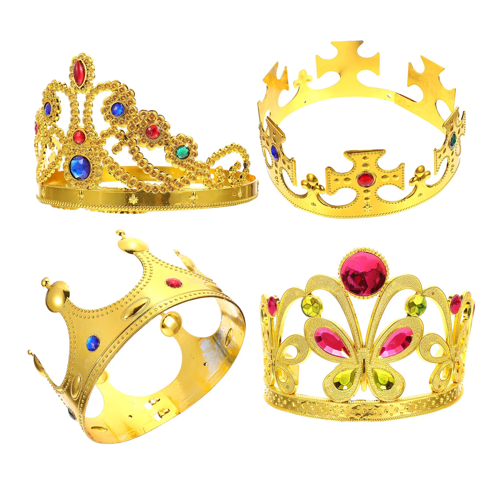 

4 шт., аксессуары для волос с короной, диадемы со стразами для женщин и девочек, украшения принцессы для дня рождения, легкие портативные