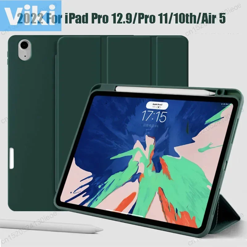 Funda magnética para iPad Pro 11, 12,9, 2021, 11, 13, 2024, Air 4, 5, 2022, 10, 10,9 pulgadas, portalápices