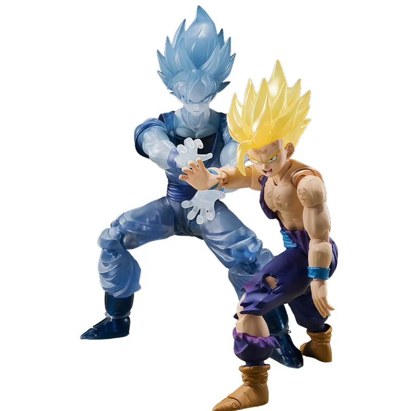 반다이 정품 S.H.Figuarts 애니메이션 피규어 드래곤볼 Z 슈퍼사이야인 손오공 + 슈퍼사이야인 2 고한 - 전시 한정판-