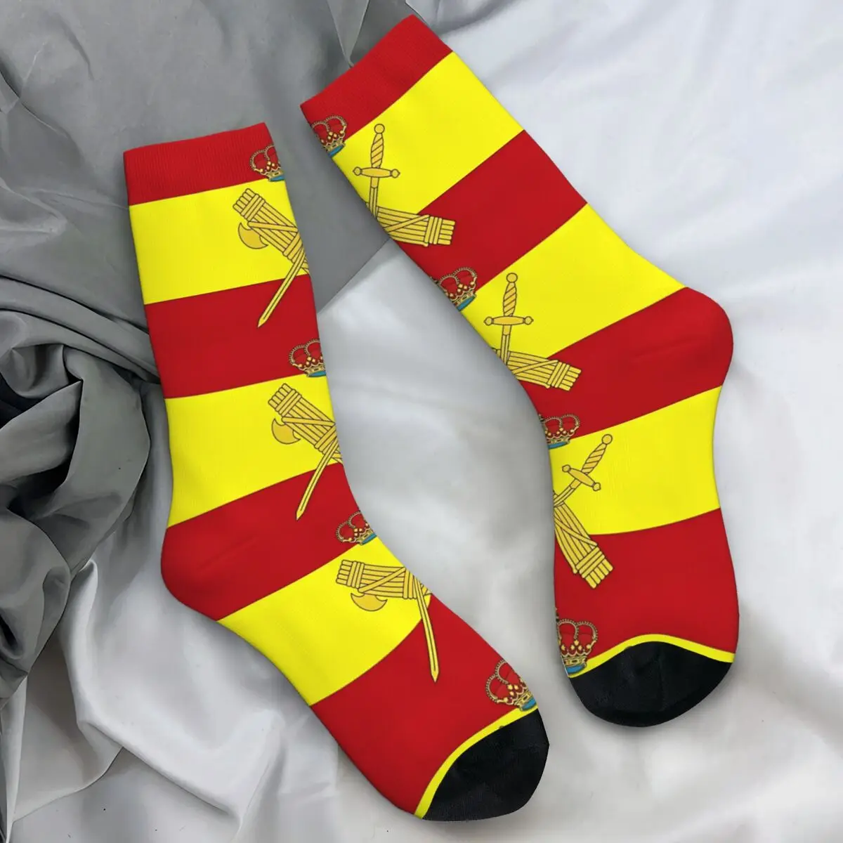 Spanish Guard Civil Logo Stockings Men's Spain Socks Medium Soft Vintage Socks Autumn Running Anti-Slip Socks Birthday Present