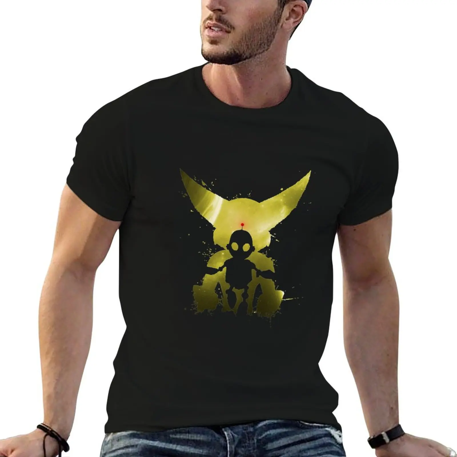 

designer t shirt t man shirt Galaxy man cotton T-Shirt Yellow Clank amp Ratchet