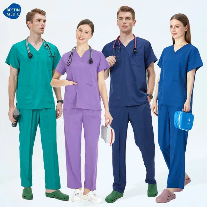 UltraAir™ Quick-Dry Medical Nursing Scrubs Uniforms Set for Women Men Doctor Nurses Hospital Uniformes Quirurgicos Mujer S11