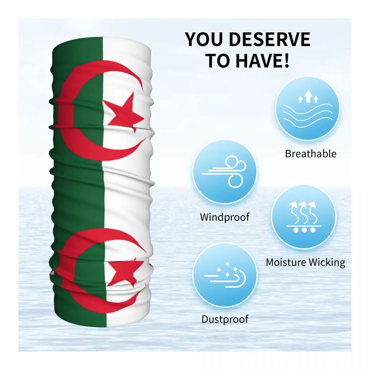 Algeria Flag Winter Neck Warmer Women Windproof Wrap Face Scarf for Hiking Algerian Proud Patriotic Gaiter Headband