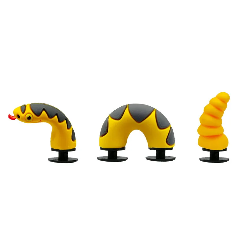 3PC/Set Spoof Cartoon China Dragon PVC Hole Shoe Charms Fit Croc Snake Decorations Buckle DIY Funny Shoe Accessories Unisex Gift image 6