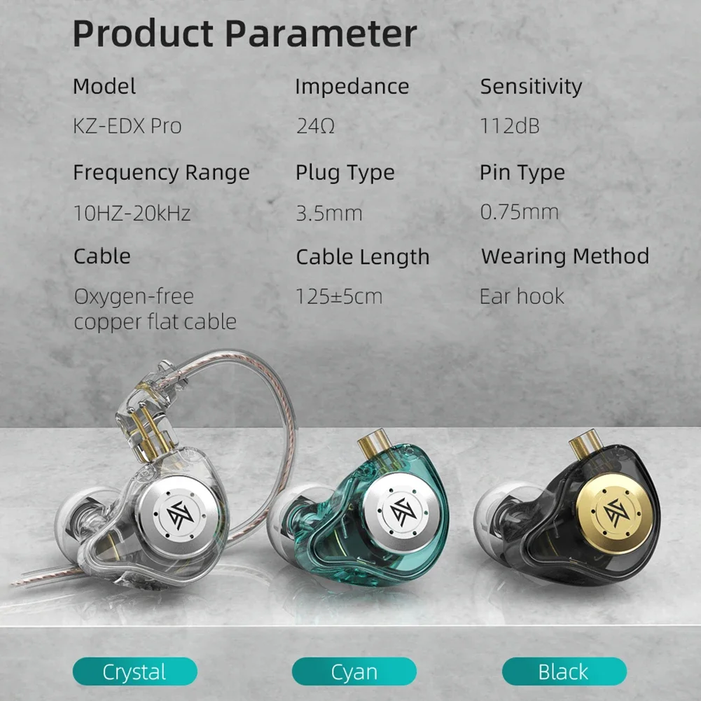 KZ EDX Pro 10 مللي متر المزدوج المغناطيسي الدائرة محرك ديناميكي سماعة 2Pin كابل HIFI سماعات أذن باص ستيريو إلغاء الضوضاء سماعة
