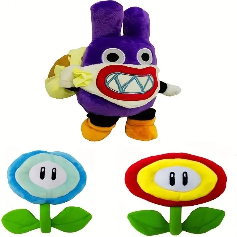 

3 Pcs Super Marry Plush Doll Set- 7 inch Plush Fire Flower with 9 Inch Lovely Nabbit Plush Doll Stuffed Toys For Gift
