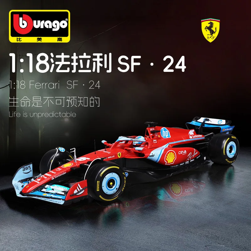 

Bburago Alloy Car Model For Collector 1:18 Ferrari Formula SF24 Miami Edition Simulation Alloy F1 Racing Model Car Model