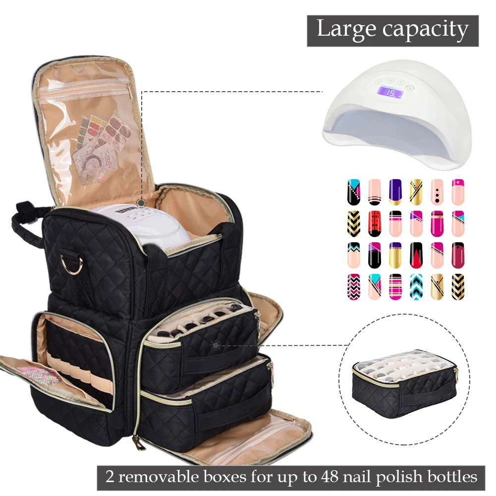 Borsa Organizer per smalto borsa portaoggetti rimovibile per smalto custodia da viaggio per accessori per unghie borsa cosmetica portatile