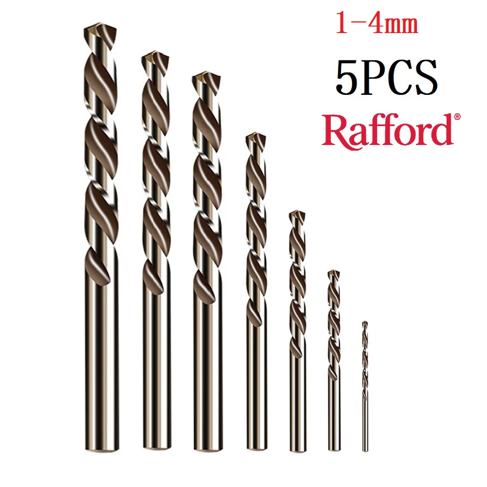 Rafford 5 Pcs Mata Bor HSS 1mm 1.5mm 2mm 2.5mm 3mm Untuk Baja Tahan Karat Auger Berkualitas Tinggi Suku Cadang Alat Bor Listrik