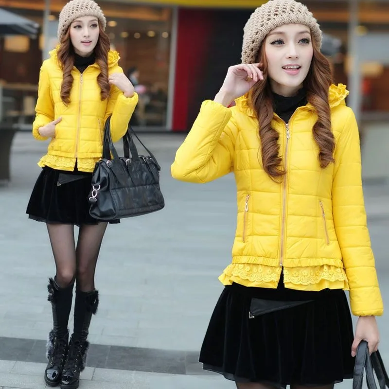 2024 New Women Cotton Jacket Coat Autumn Winter Fashion Warm Parkas Hooded Jacket