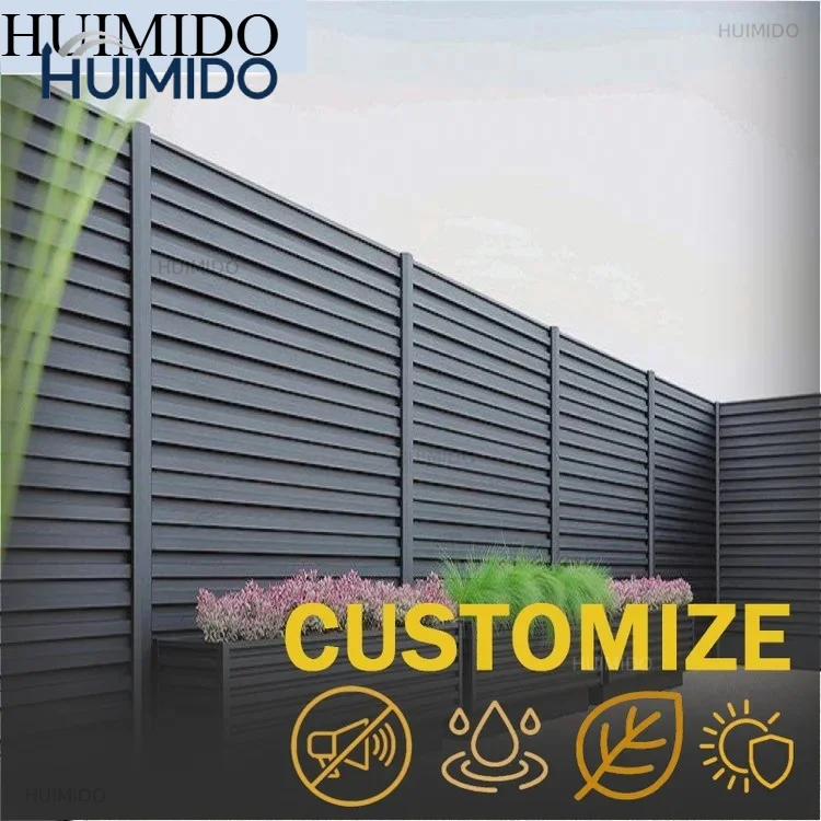 Outdoor Aluminum Louver Fence Panels Modern Design Privacy Security Fencing Heavy Duty Garden Yard Fence Customizable