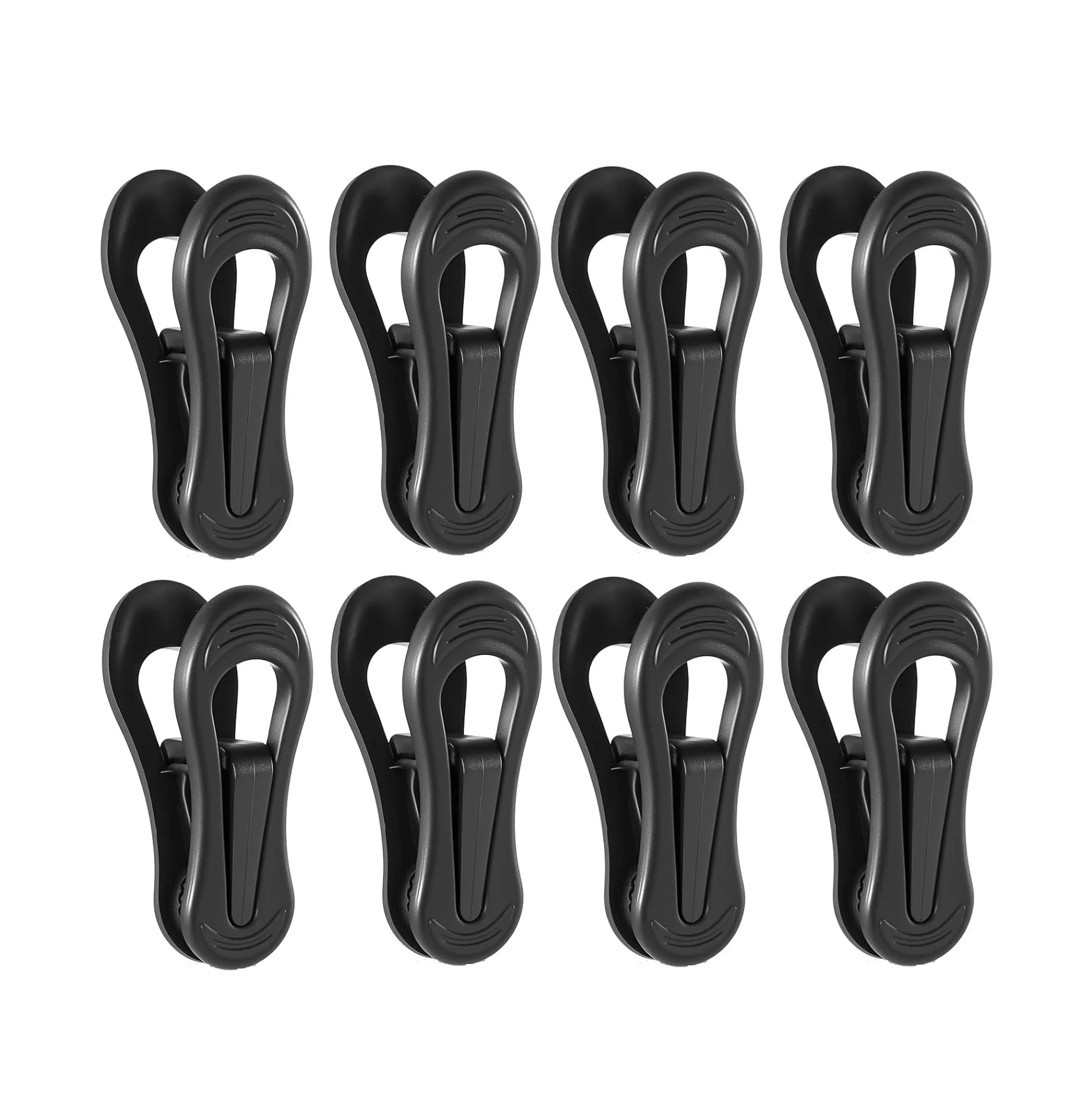 Plastic Hanger Clips, Black Strong Pinch Grip Finger Clips for Skirt Pant Hangers, Multi-Purpose Clothes Towel Clips