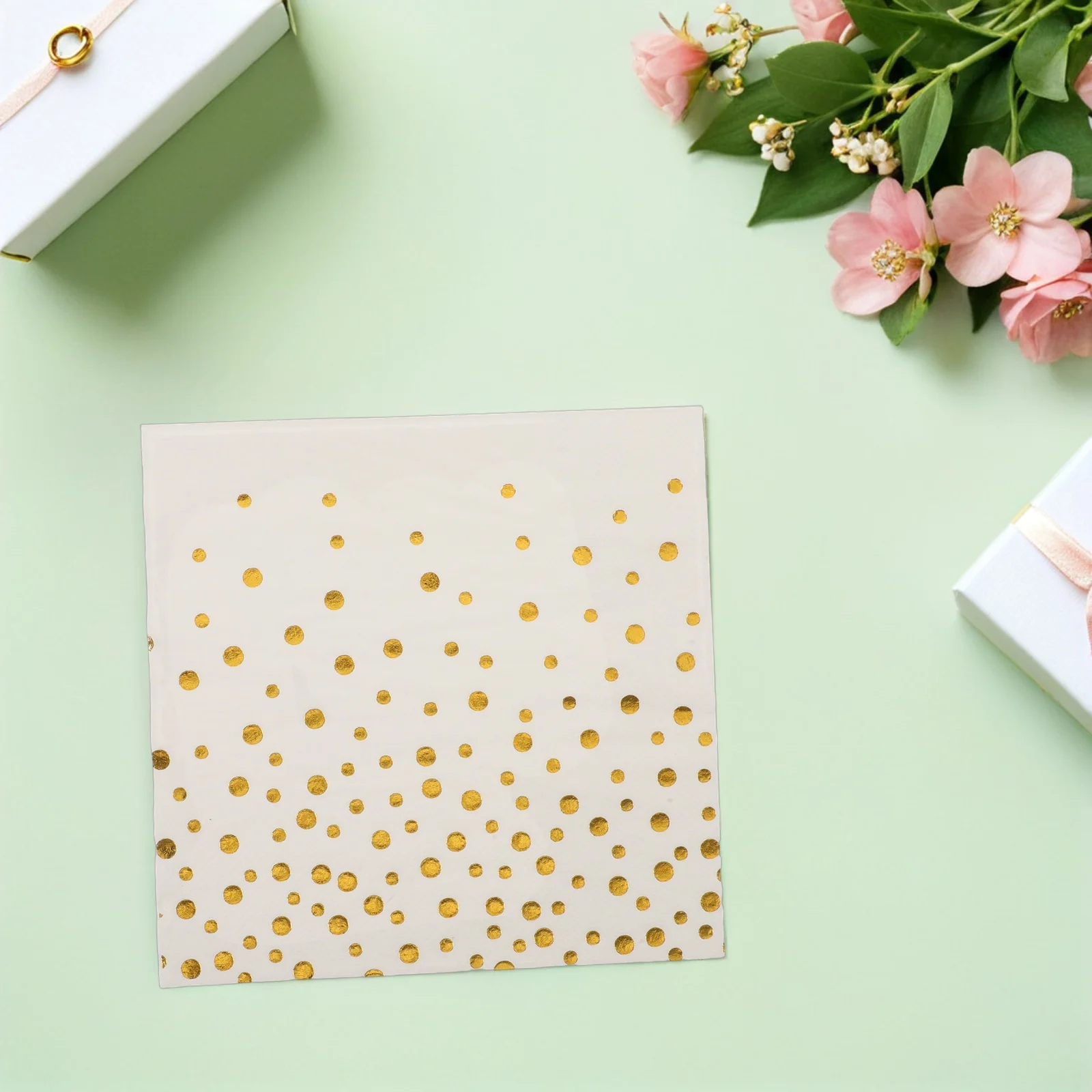 

100Pcs Wedding Paper Napkins Dot Disposable Foil Elegant Cocktail Napkins for Bridal Shower Anniversary Holiday Party