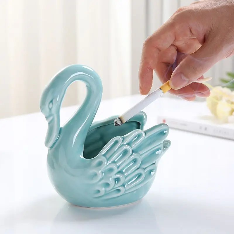 Ashtray Ceramic Creative Personality Cute Cartoon Trend Household Living Room Coffee Table Office Ashtray Decorative Ornament
