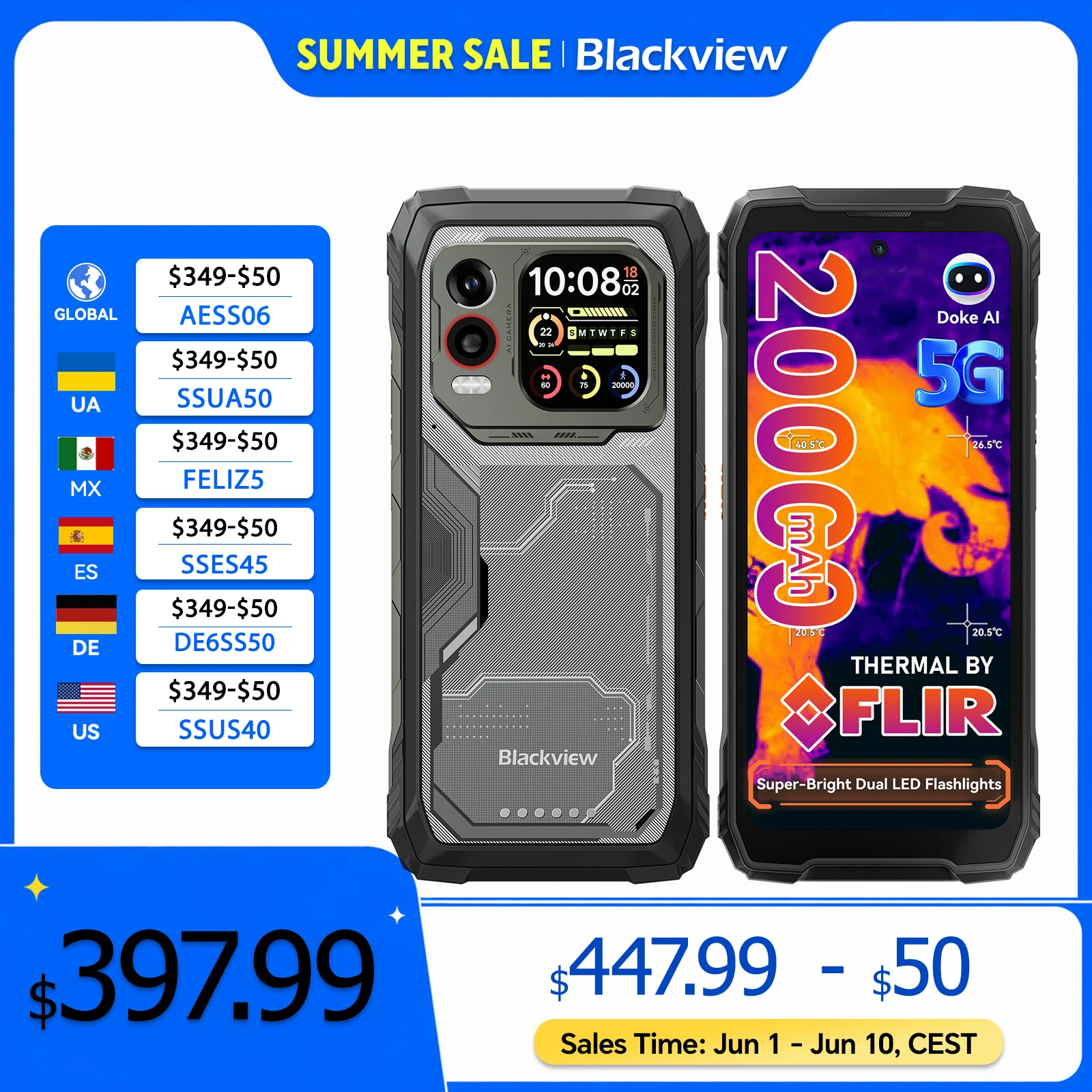 Blackview XPLORE 1 Pro Rugged Smartphone,Android 15,6.78'' 2.4K Display,12GB+256/512GB,20000mAh, Thermal Imaging Backed by FLIR